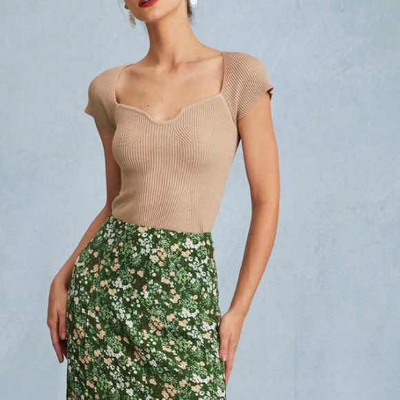 Basic Teardrop Short Sleeve Knit Top NWT - Picture 1 of 6